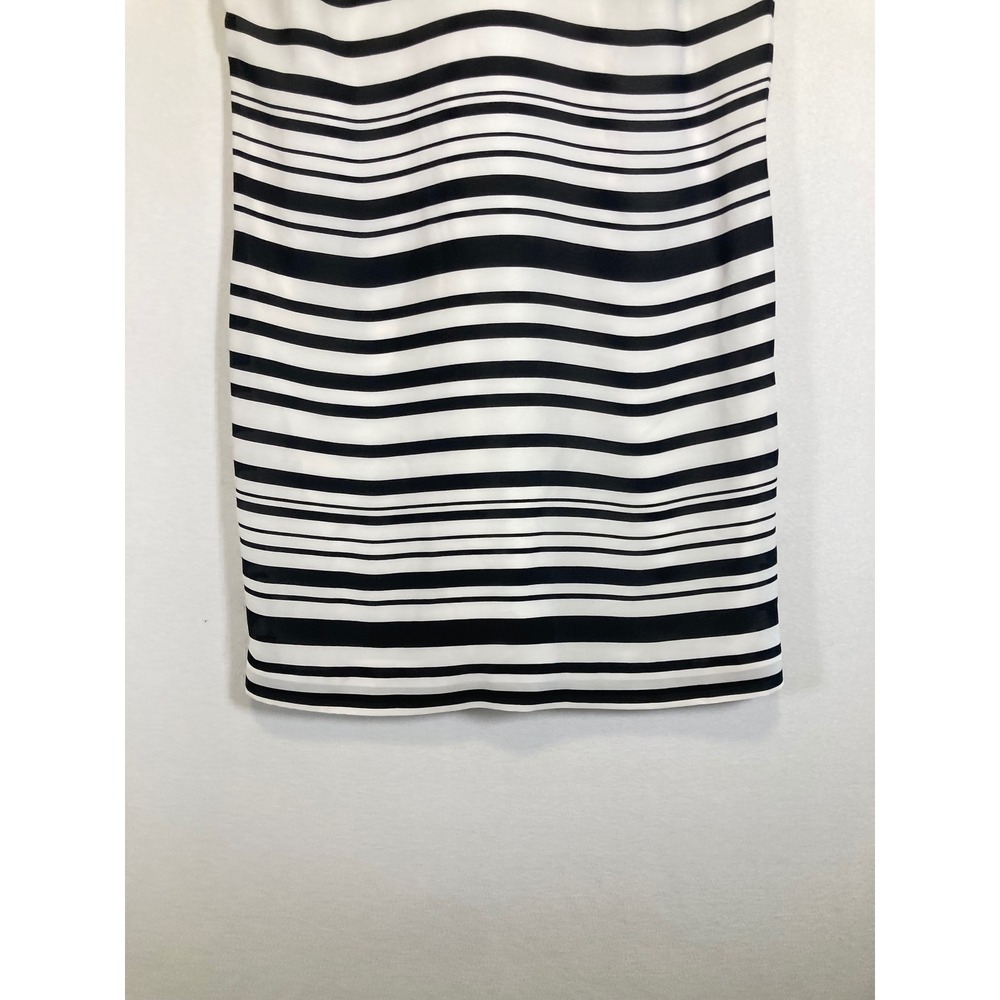 Mod Chic Banana Republic Womens Size 8 Black White Striped Halter Shift Dress - Picture 9 of 11